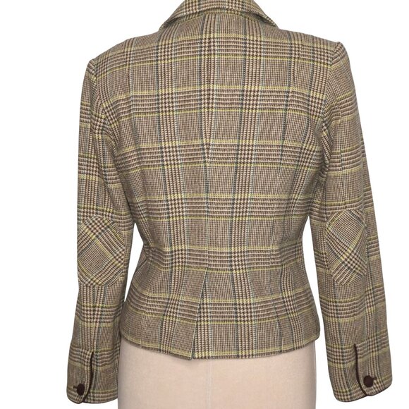 Vintage Joe Fresh Multi Brown Plaid Wool Blazer Size M - Picture 2 of 13
